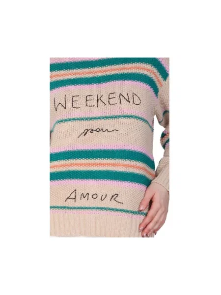 Dzianinowy sweter Weekend beżowy