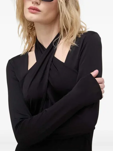 Rochie maxi Bruuns Bazaar cu gât halter lungă de costum negru