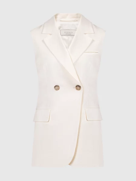 Двобортний жилет з ланцюжком моніль Peserico бежевий