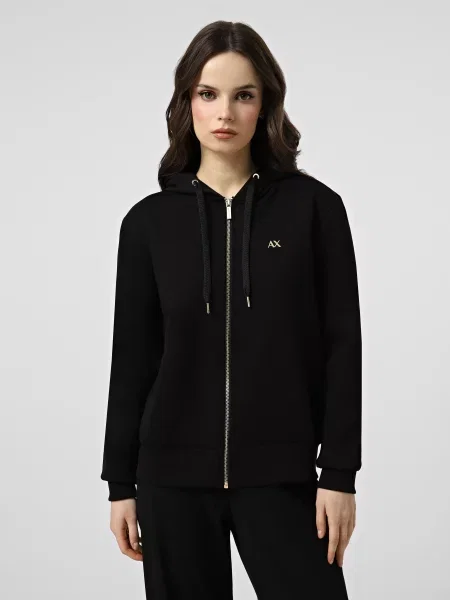 Кофта Armani Exchange бавовна/поліестер/еластан чорний