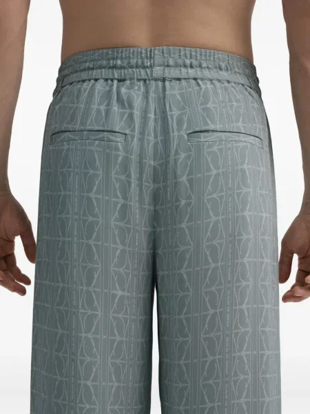 Pantaloni Dda cu imagine cu imprimeu geometric albastru
