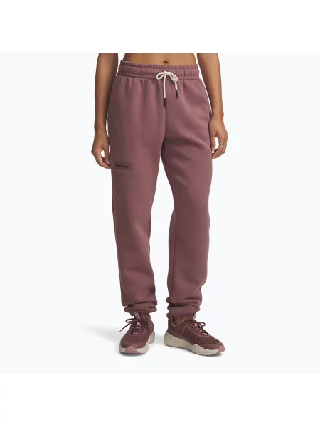 Pantaloni de antrenament pentru femei Under Armour Project Rock Icon maroon mist/black negru