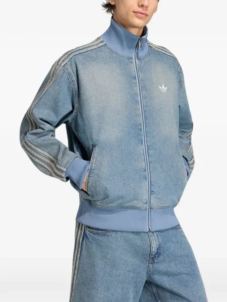 Hanorac Adidas cu autograf cu dungi alergare galben