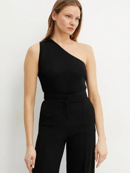 Блуза MM с изчистен дизайн черно