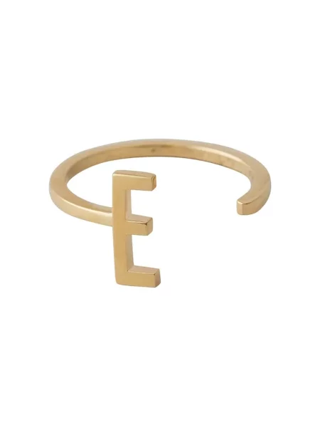 Позлатен сребърен пръстен Design Letters