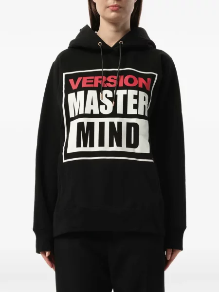 Hanorac cu glugă Mastermind Japan cu imagine cu cordon negru