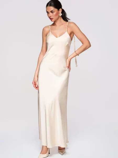 Obleka večerna obleka Edoti bež