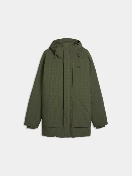 Пуховик PUMA Protective Down Parka M комбінований верх зелений