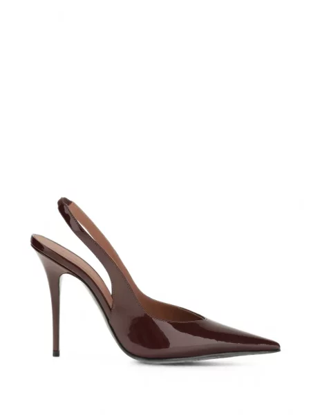 Pantofi cu toc Amina Muaddi slingback maro