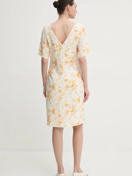 Sukienka Audette mini rozkloszowana beżowy