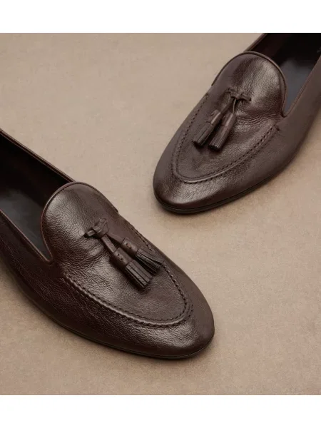 Pantofi loafer The Row din piele maro