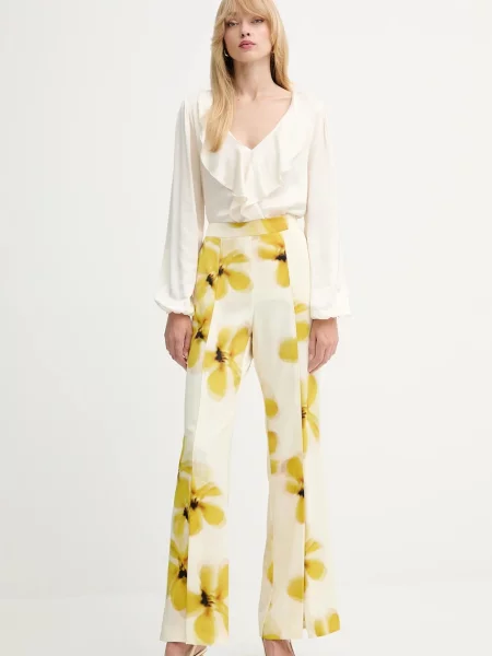 MAX&Co. spodnie szerokie high waist beżowy