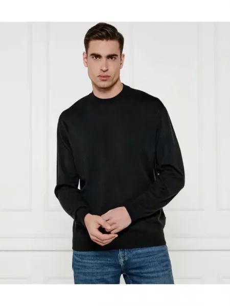 Armani Exchange Pulover cu adaos de lână negru