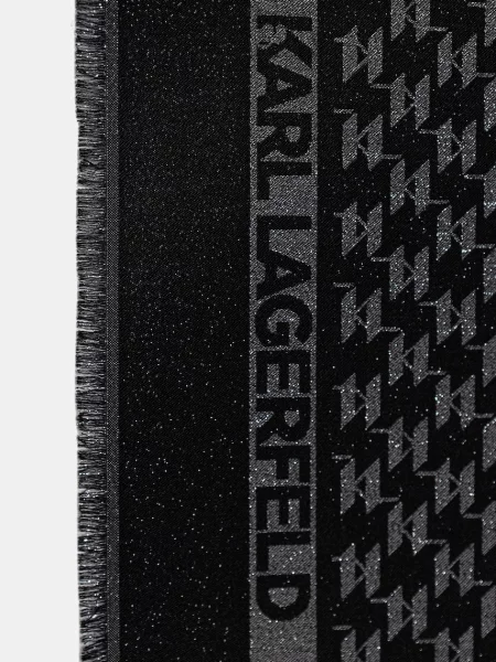 Хустка з додаванням шовку Karl Lagerfeld K/MONOGRAM однотонна чорний