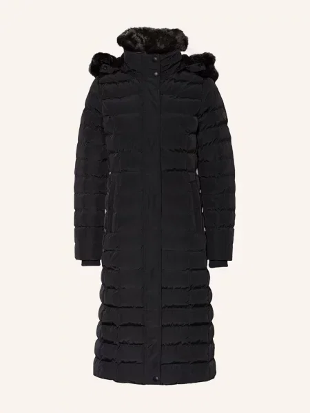Wellensteyn Płaszcz Pikowany Z Obszyciem Ze Sztucznego Futra schwarz czarne