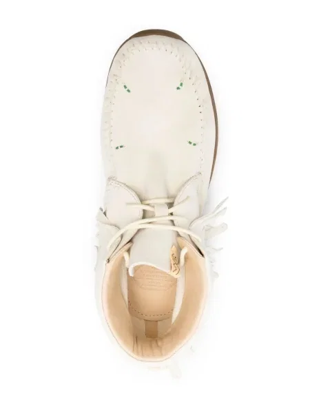 Botine Visvim cu franjuri alb