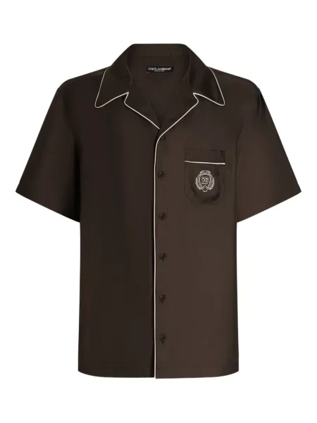 Cămașă Dolce & Gabbana scurtă maro
