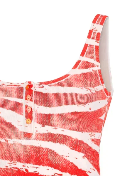 Top Blumarine cu imagine cu model zebră portocaliu