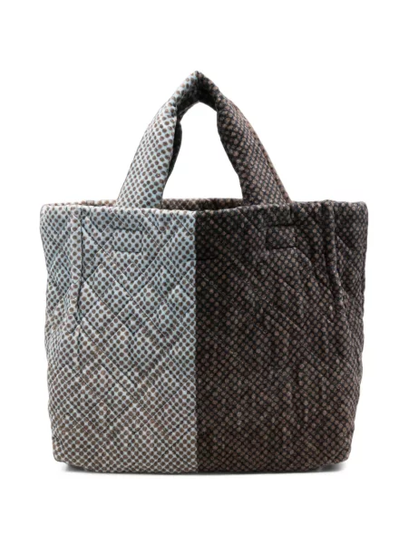 Geantă shopper épice din piele cu buline maro
