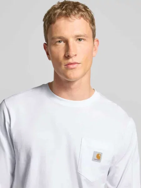 Bluzka z długim rękawem kieszenią na piersi i detalem z logo Carhartt Work In Progress biała