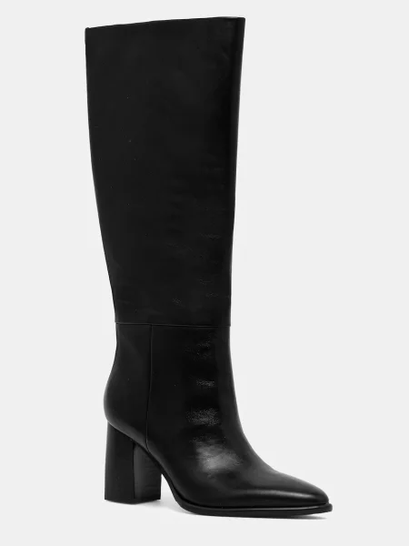 Кожени ботуши Guess PERINNA с дебел FLFPER черно