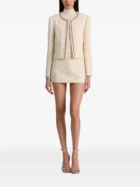 Fusta mini Alice + Olivia alb