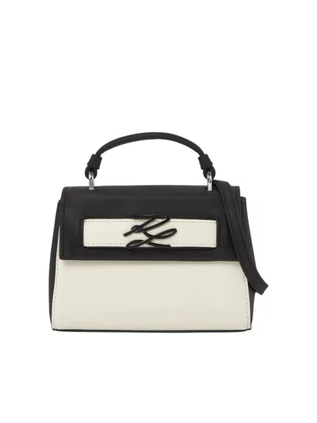 Geanta crossbody Karl Lagerfeld din piele cu autograf negru