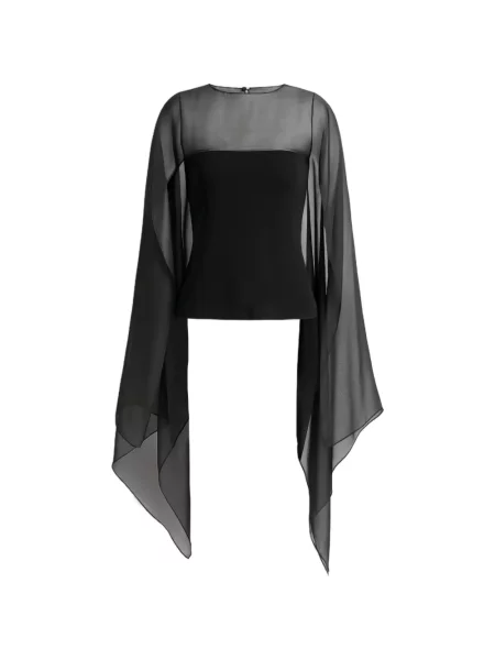 Top Alberta Ferretti drapat negru