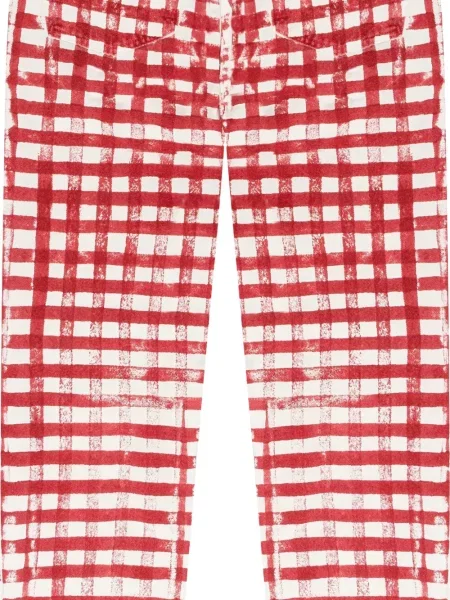 Kockás nadrág Denim Tears piros
