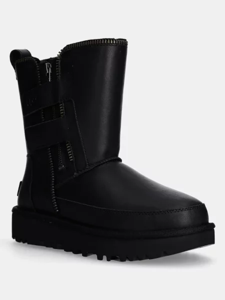 Kožené klasické kotníkové boty Ugg černé