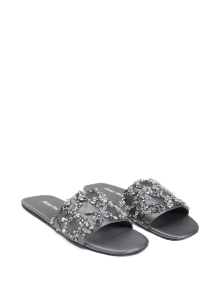 Sandale Miu Miu din satin gri