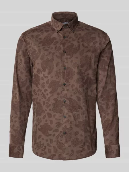 Koszula casualowa o kroju relaxed fit z drobnego sztruksu z kołnierzykiem typu button down Lindbergh