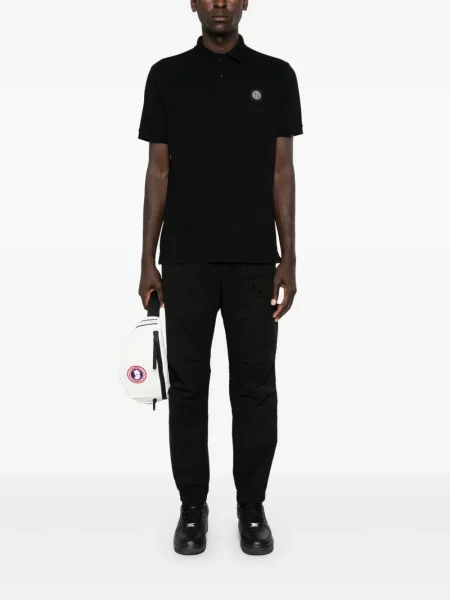 Polo marškinėliai Stone Island akmenys juoda
