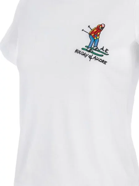 Tricou Alessandro Enriquez cu broderie cu decolteu rotund alb