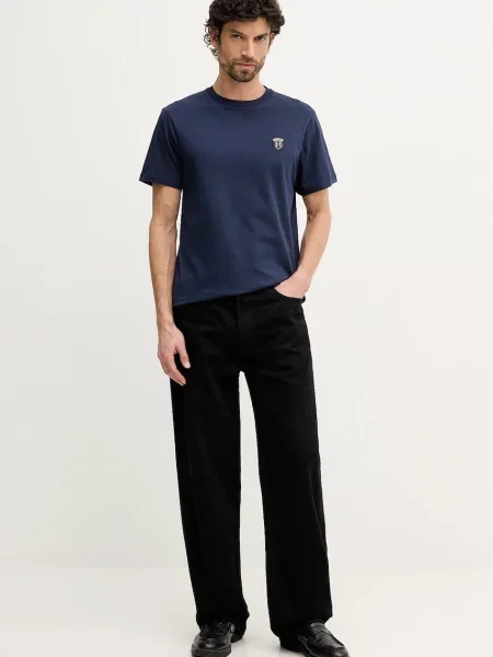 Hackett London t-shirt granatowy gładki