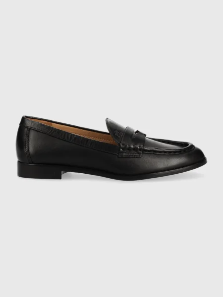 Usnjeni mokasini Lauren Ralph Lauren Burnished Calf črna