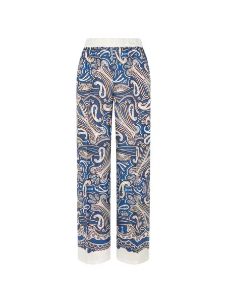 Pantaloni P.a.r.o.s.h. cu imagine cu model paisley albastru