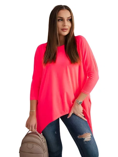 Halenka oversize neonové růžové