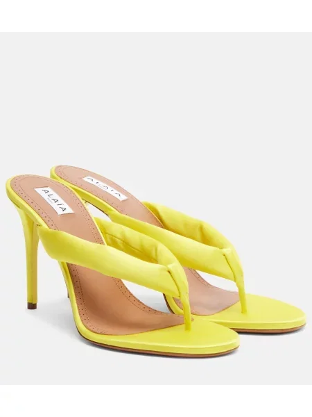 Sandale Alaïa din satin galben
