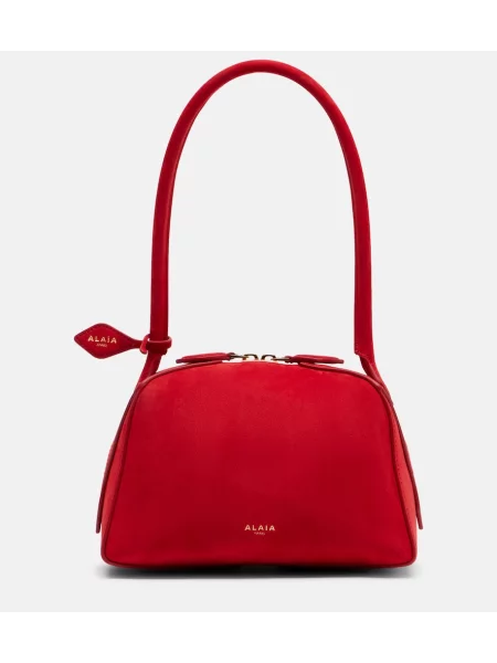Geantă Alaïa din piele de căprioară roșu