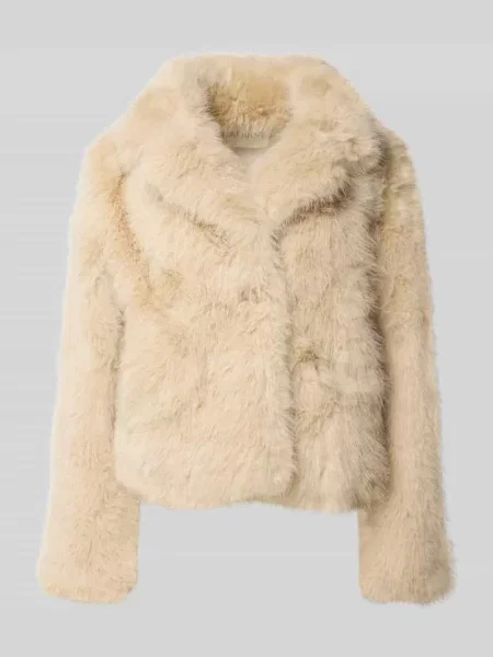 Kurtka ze sztucznego futra z wykładanym kołnierzem Apricot