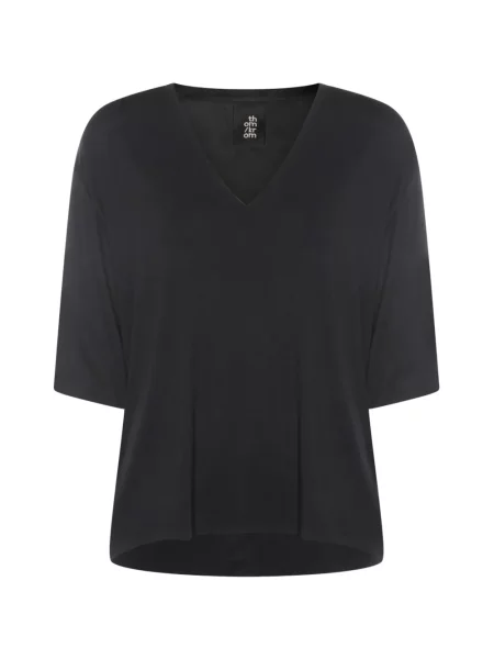 Блуза Thom Krom с V-образно деколте черно