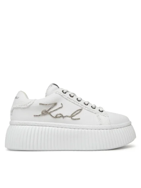 Pantofi Karl Lagerfeld din dantelă alb
