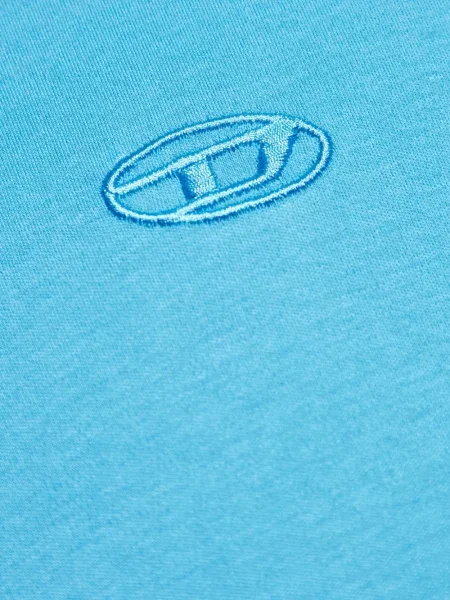 Tricou Diesel cu broderie cu crăpătură albastru