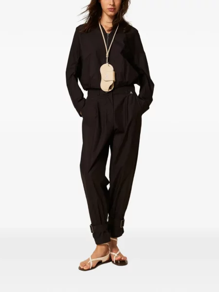 Pantaloni Twinset cu cataramă negru