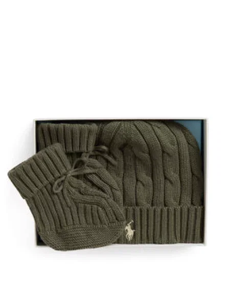 Set čiapka a ponožky Polo Ralph Lauren Tmavo zelená