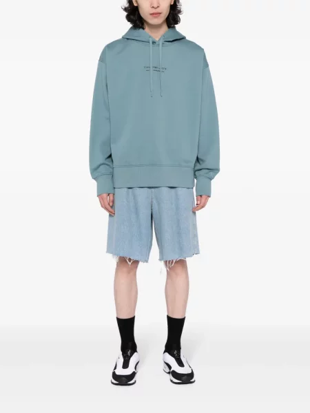 Hanorac cu glugă Calvin Klein Jeans cu imagine albastru