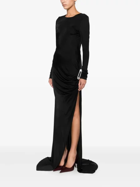 Rochie maxi Giuseppe Di Morabito drapată lungă de costum negru