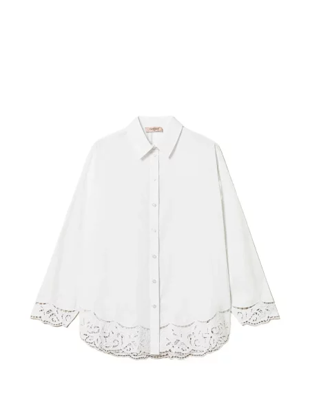 Cămașă Twinset cu broderie alb