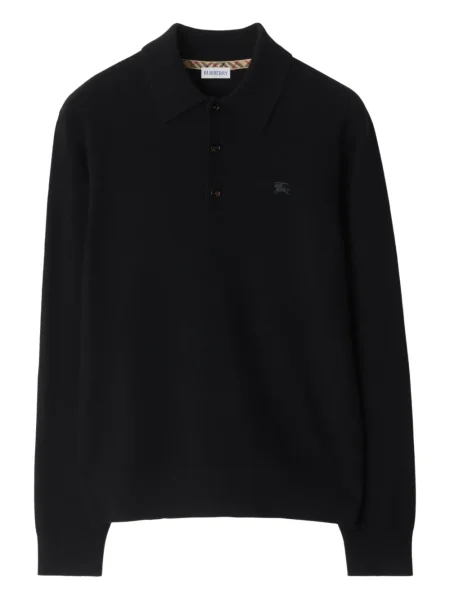 Polo Burberry cu broderie negru